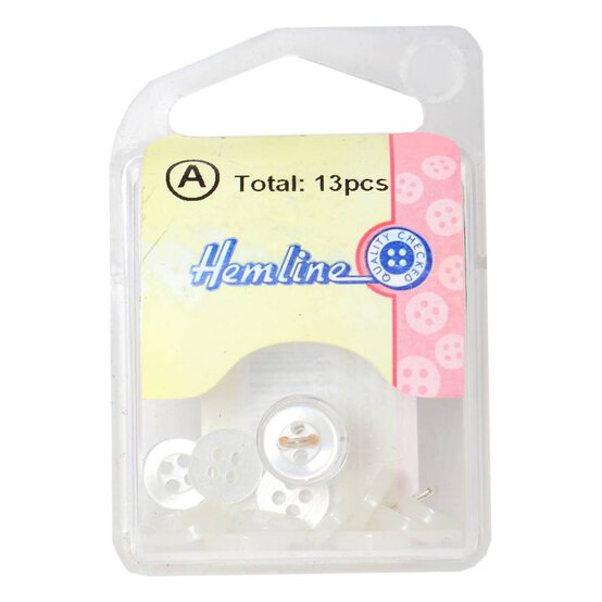 Hemline White Basic Shirt Blouse Button 13 Pack image number 2