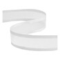 White Organza Satin-Edged Ribbon 12mm x 5m image number 1