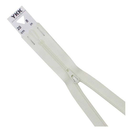 YKK Cream Dress and Skirt Zip 20cm image number 1
