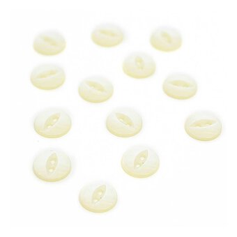 Hemline Cream Basic Fish Eye Button 13 Pack