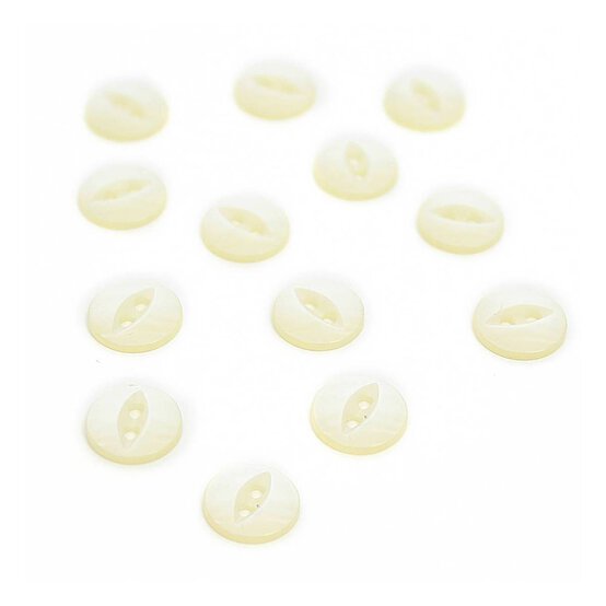 Hemline Cream Basic Fish Eye Button 13 Pack image number 1