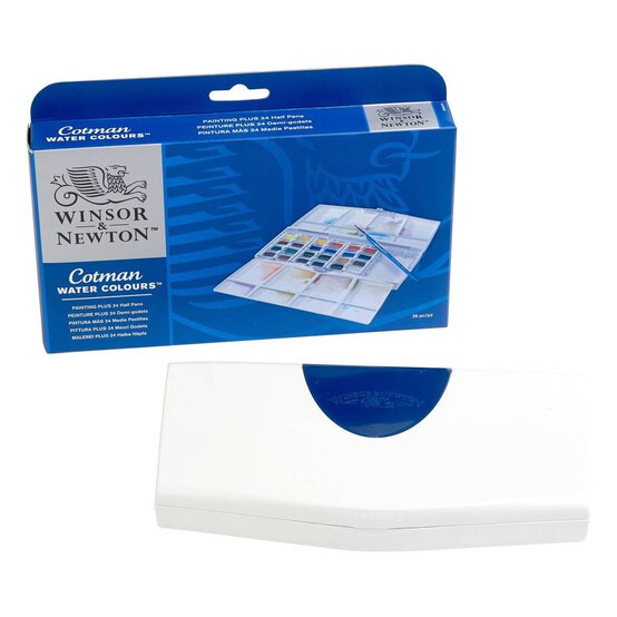 Winsor & Newton Cotman Painting Plus 24 Half Pan Set