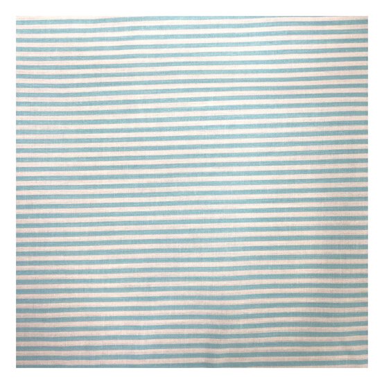 Blue Stripe Polycotton Fabric by the Metre image number 2