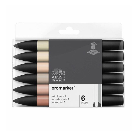 Winsor & Newton Skin Tone Promarkers Set 1 6 Pack