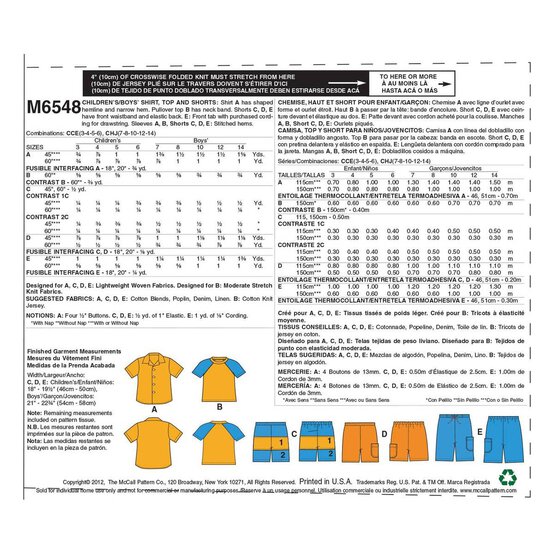 McCall&rsquo;s Boys&rsquo; Separates Sewing Pattern M6548 (3-6) image number 2
