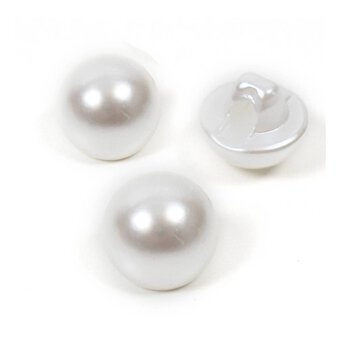 Hemline Cream Basic Pearl Effect Button 6 Pack
