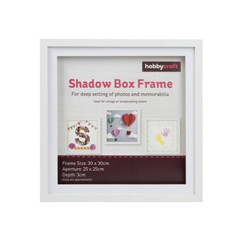 White Shadow Box Frame 30cm x 30cm