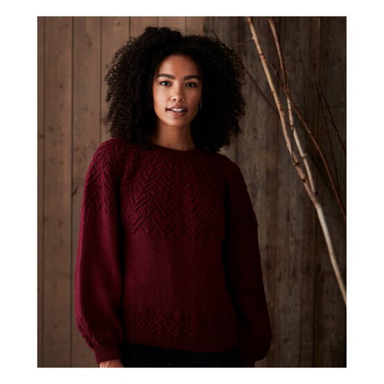 Knitcraft Lace Detail Yoke Jumper Digital Pattern 0234 image number 1