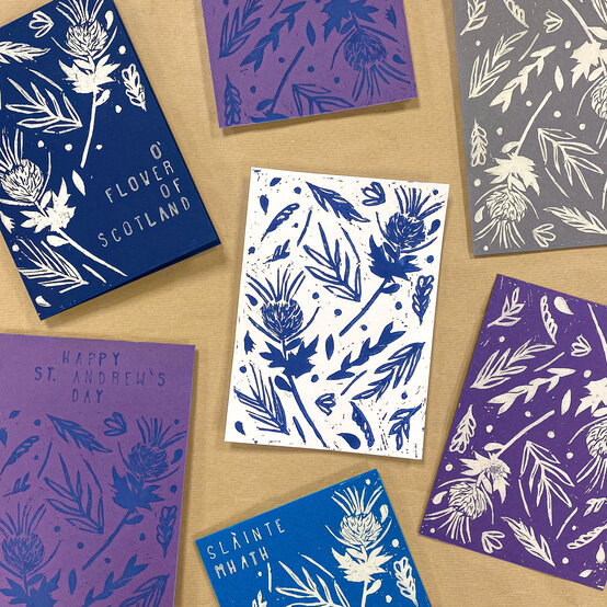 How to Lino Cut a St Andrew's Day Scottish Thistle Print image number 1