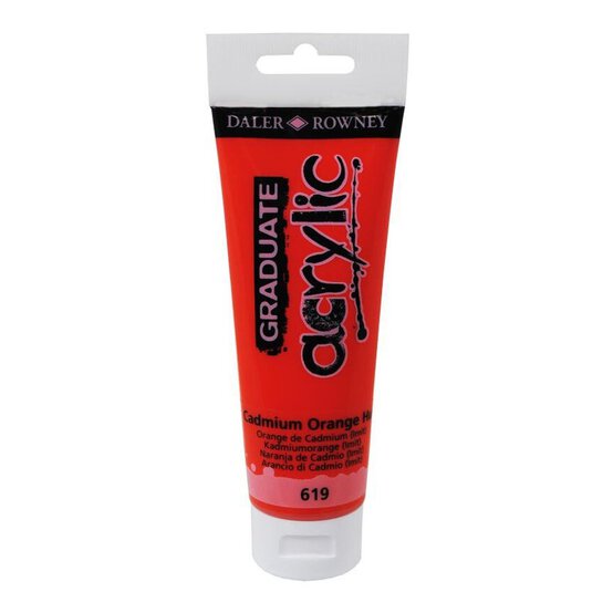 Daler-Rowney Graduate Orange Hue Acrylic Paint 120ml image number 1