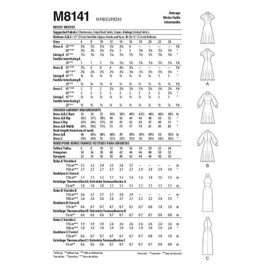 McCall&rsquo;s Astor Dress Sewing Pattern M8141 (6-14) image number 2