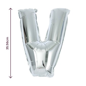 Silver Foil Letter V Balloon