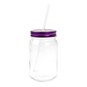 Purple Glass Drinking Jar with a Straw image number 1