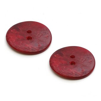 Hemline Red Shell Mother of Pearl Button 2 Pack