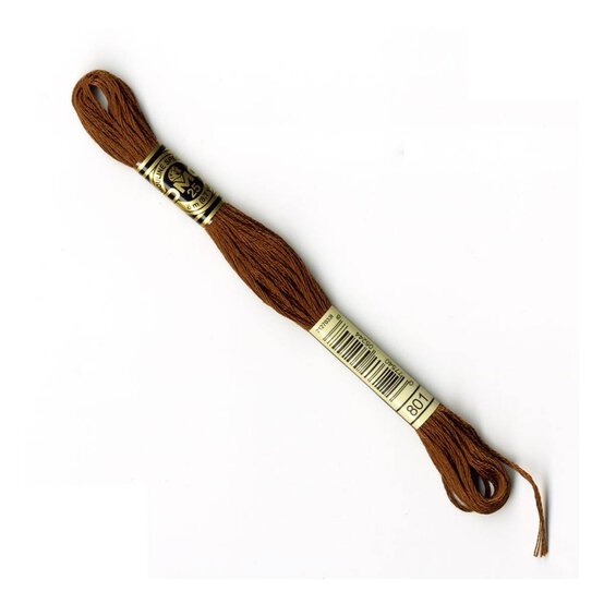 DMC Brown Mouline Special 25 Cotton Thread 8m (801) image number 1