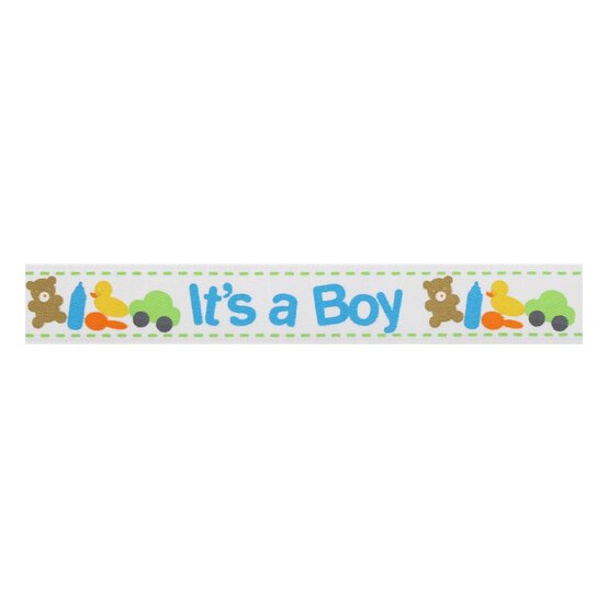 It's a Boy Satin Ribbon 12mm x 3.5m image number 2
