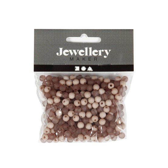 Light Grey Round Plastic Beads 6mm 40g image number 1