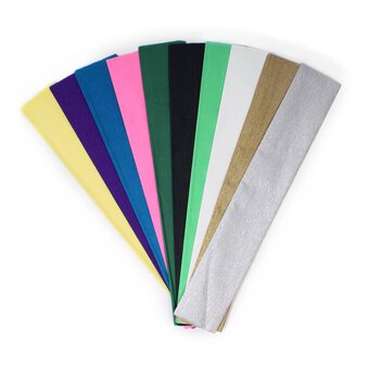 Assorted Crepe Paper 100cm x 50cm 10 Pack