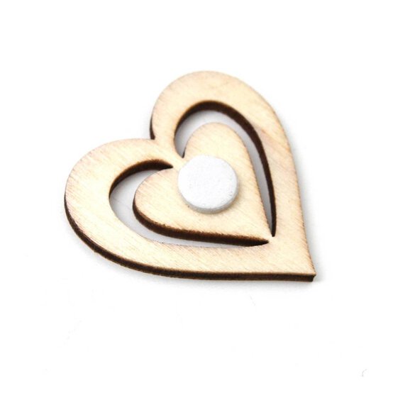 Heart and Flower Wooden Toppers&nbsp;6 Pack image number 2