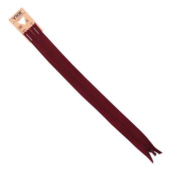 YKK Maroon Concealed Zip 20cm