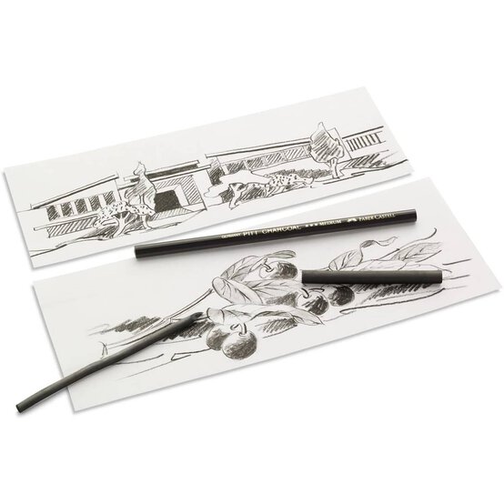 Faber-Castell Natural Charcoal Sticks 7-12mm 6 Pack image number 3