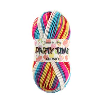 James C Brett Fuchsia Blue Mix Party Time Chunky Yarn 100g