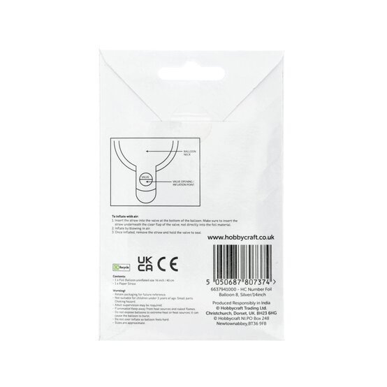 Silver Foil Number 8 Balloon image number 4