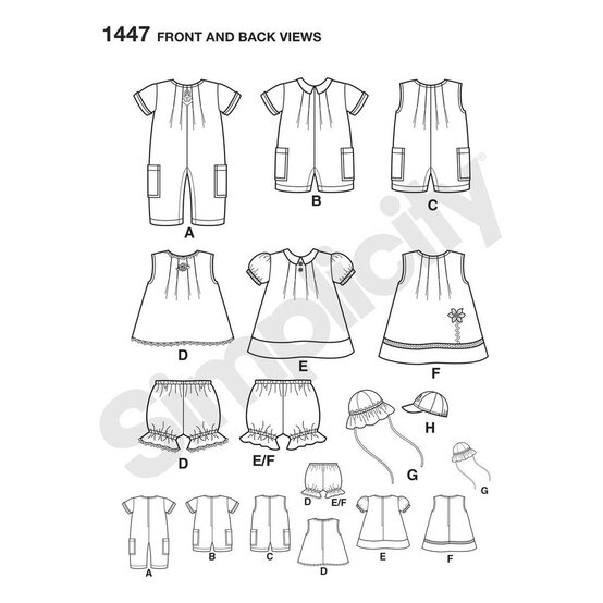 Simplicity Babies' Separates Sewing Pattern 1447 image number 2