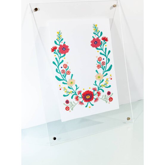FREE PATTERN DMC Floral Frame Cross Stitch 0191 image number 3