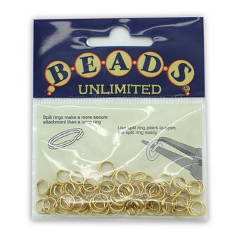 Beads Unlimited Gold Plated Split Rings 50 Pack