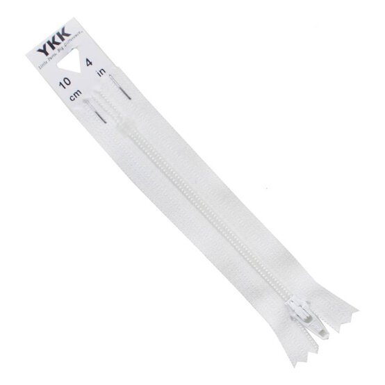 YKK White Dress and Skirt Zip 10cm image number 2
