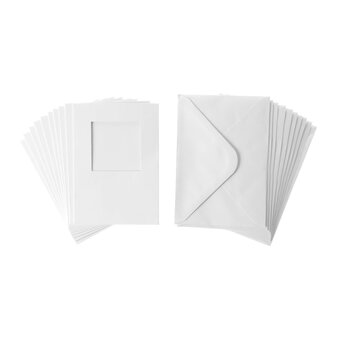 White Square Aperture Cards  A6 10 Pack