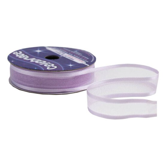 Lilac Organza Satin-Edged Ribbon 12mm x 5m image number 2
