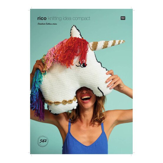 Rico Creative Cotton Aran Unicorn Cushion Digital Pattern 542 image number 1