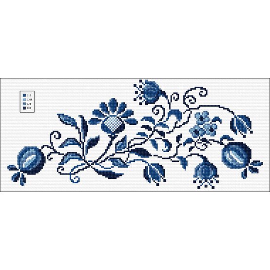 FREE PATTERN DMC Indigo Bouquet Cross Stitch 0164 image number 5