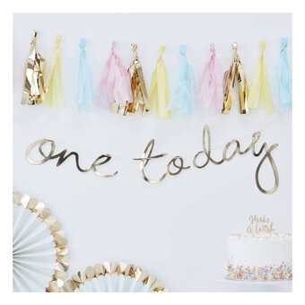 Ginger Ray Gold One Today Bunting 1.5m