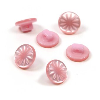Hemline Pink Basic Cut Flower Button 6 Pack