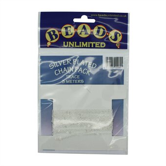 Beads Unlimited Silver Plated Trace Chain 3m