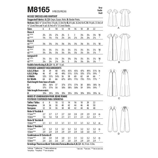 McCall&rsquo;s Dress and Jumpsuit Sewing Pattern M8165 (14-22) image number 2