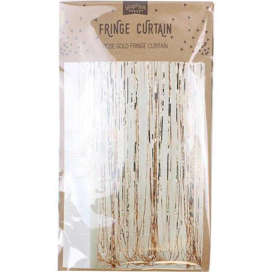 Ginger Ray Rose Gold Fringe Curtain 1m x 2.5m image number 3