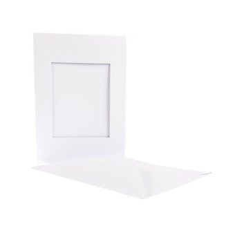 White Rectangle Aperture Cards  A5 10 Pack