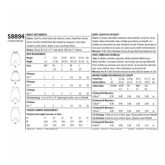 Simplicity Babies&rsquo; Knit Romper Sewing Pattern S8894