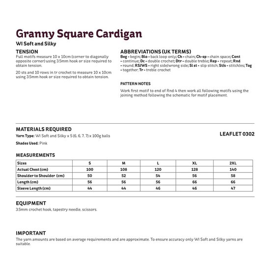 Knitcraft Granny Square Cardigan Digital Pattern 0297 image number 3