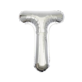 Extra Large Silver Foil Letter T Balloon