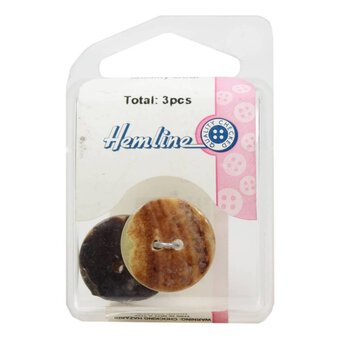 Hemline Natural Shell Mother of Pearl Button 3 Pack