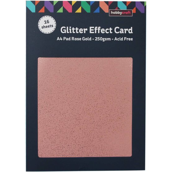 Rose Gold Glitter Effect Card A4 16 Sheets image number 3