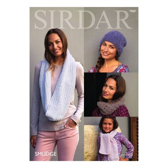 Sirdar Smudge Hats and Scarves Digital Pattern 7868