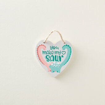 How to Make a Dinosaur Themed Wooden Heart Decoration