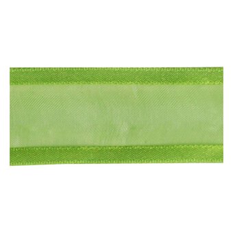 Lime Organza Satin-Edged Ribbon 25mm x 4m