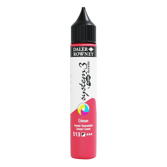 Daler-Rowney System3 Crimson Fluid Acrylic 29.5ml (513) image number 1